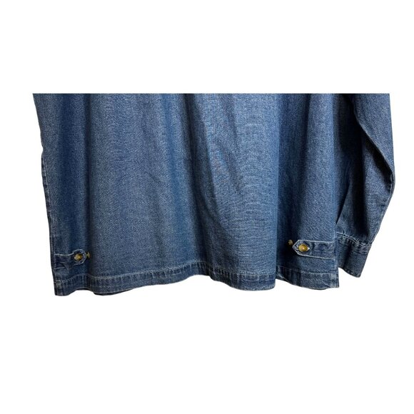 CST Blues Button Front Denim Shirt Blue Sz 24 Novelty Animal Appliqué Embroidery - Picture 5 of 10